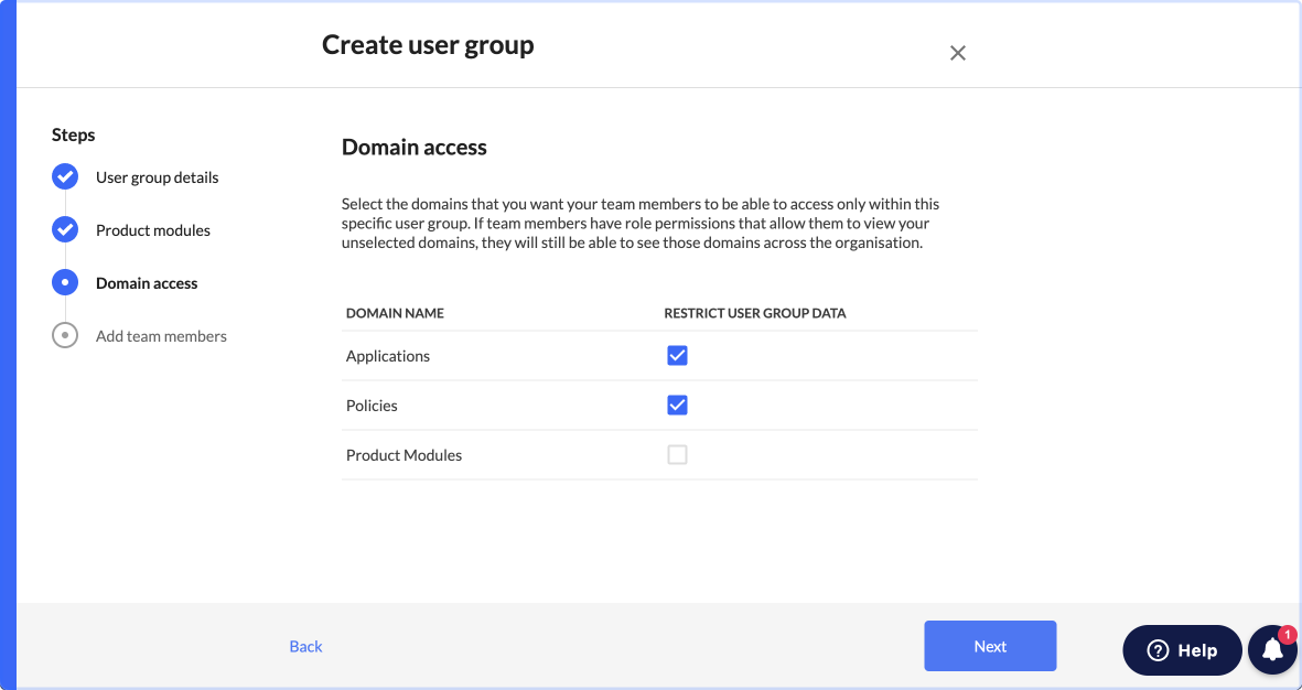 Create user group modal - dom access.png